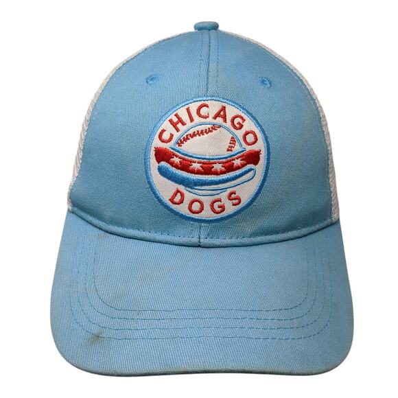Chicago Dogs Snapback Trucker Hat Blue OS Adjustable Embroidered BWM Global - Picture 1 of 9